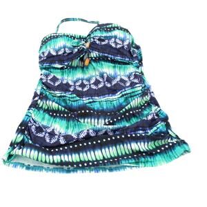 Bleu Rod Beattie Tankini Size 4 Blue Swimsuit Beaded Halter Vacation NEW $91